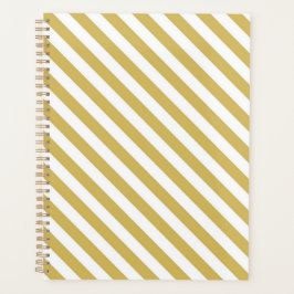 Diagonal golden yellow and white stripes pattern planer