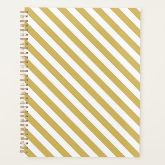 Diagonal golden yellow and white stripes pattern planer (Vorderseite)