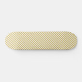 Diagonal golden yellow and white stripes pattern skateboard (Horizontal)