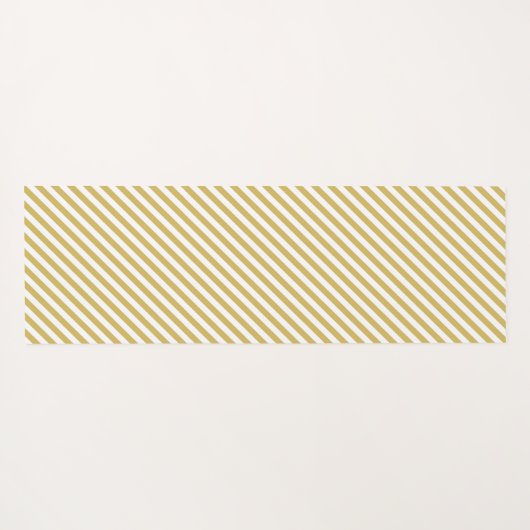 Diagonal golden yellow and white stripes pattern yogamatte (Rückseite (Horizontal))