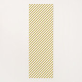 Diagonal golden yellow and white stripes pattern yogamatte (Rückseite)