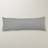 Diagonal Graphic Silver Woven Burlap Seitenschläferkissen (Rückseite)