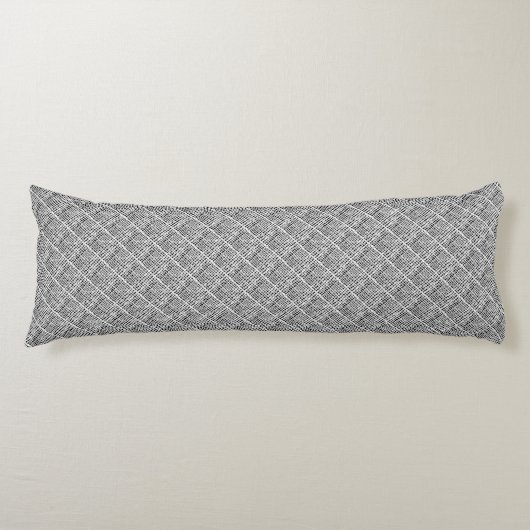Diagonal Graphic Silver Woven Burlap Seitenschläferkissen (Vorderseite)