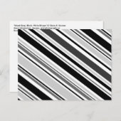 Diagonal Grau, Schwarz, Weiß Streifen Postkarte (Vorne/Hinten)