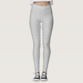 Diagonal Gray and White Gingham Pattern Leggings (Vorderseite)