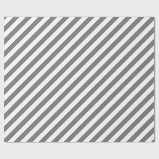 Diagonal gray and white stripes pattern geschenkpapier (Flach)