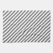 Diagonal gray and white stripes pattern geschirrtuch (Horizontal)