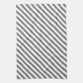 Diagonal gray and white stripes pattern geschirrtuch (Vertikal)