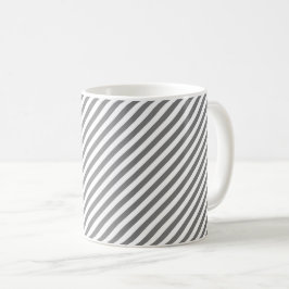 Diagonal gray and white stripes pattern kaffeetasse