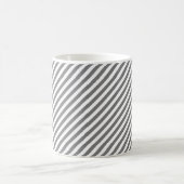 Diagonal gray and white stripes pattern kaffeetasse (Mittel)