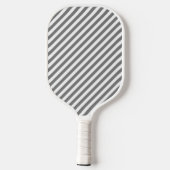 Diagonal gray and white stripes pattern pickleball schläger (Rückseite)