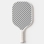 Diagonal gray and white stripes pattern pickleball schläger (Vorderseite)