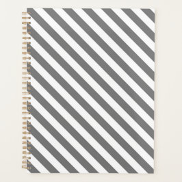 Diagonal gray and white stripes pattern planer
