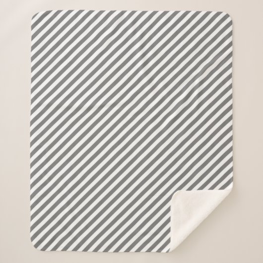 Diagonal gray and white stripes pattern sherpadecke (Vorderseite)