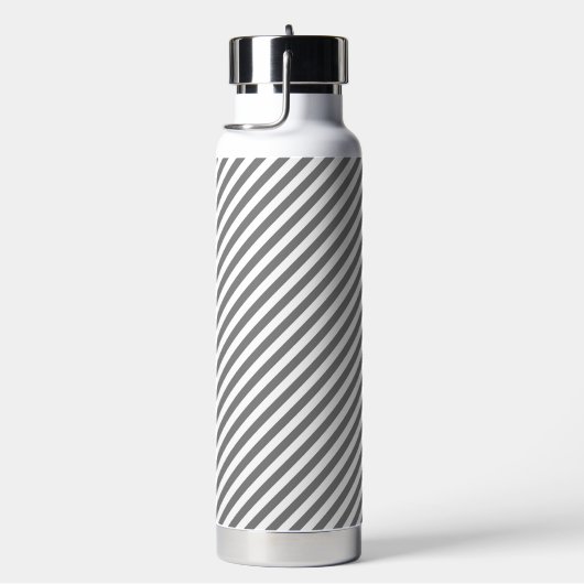 Diagonal gray and white stripes pattern trinkflasche (rechts)