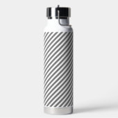 Diagonal gray and white stripes pattern trinkflasche (Links)