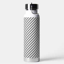 Diagonal gray and white stripes pattern trinkflasche