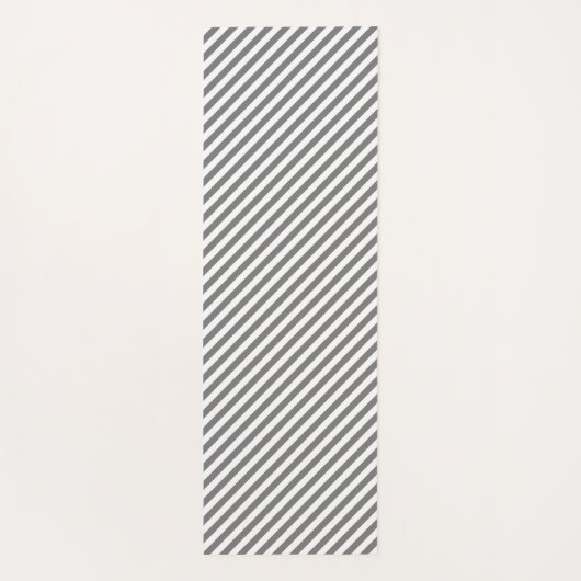 Diagonal gray and white stripes pattern yogamatte (Rückseite)