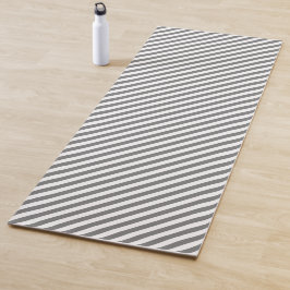 Diagonal gray and white stripes pattern yogamatte