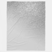 Diagonal Gray Silver Glitzer Gradient Ombre Fleecedecke (Vorderseite)