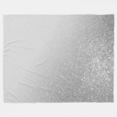 Diagonal Gray Silver Glitzer Gradient Ombre Fleecedecke (Vorderseite (Horizontal))
