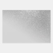 Diagonal Gray Silver Glitzer Gradient Ombre Geschenkpapier Set (Vorderseite 3)
