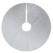 Diagonal Gray Silver Glitzer Gradient Ombre Polyester Weihnachtsbaumdecke (Vorderseite)