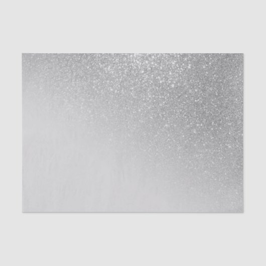 Diagonal Gray Silver Glitzer Gradient Ombre Seidenpapier (Vorderseite)