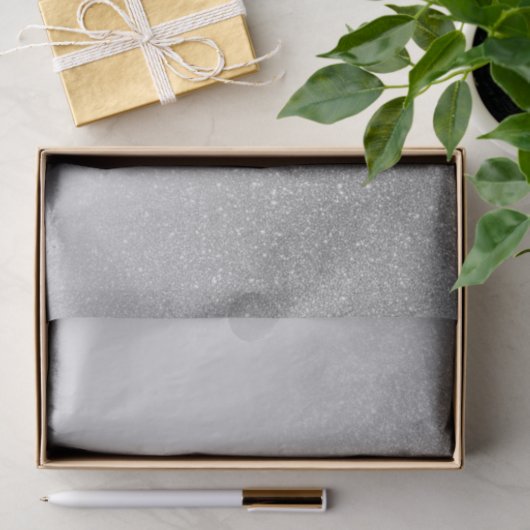 Diagonal Gray Silver Glitzer Gradient Ombre Seidenpapier (Geschenk)