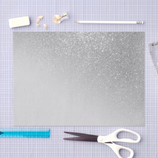 Diagonal Gray Silver Glitzer Gradient Ombre Seidenpapier (Handwerk)