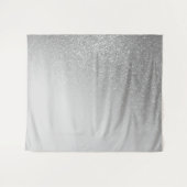 Diagonal Gray Silver Glitzer Gradient Ombre Wandteppich (Vorderseite (Horizontal))