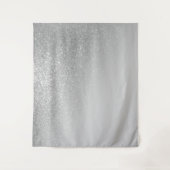 Diagonal Gray Silver Glitzer Gradient Ombre Wandteppich (Vorderseite)