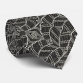 Diagonal Grayish Wavy Gepunktet Dots Gemustert Krawatte (Gerollt)
