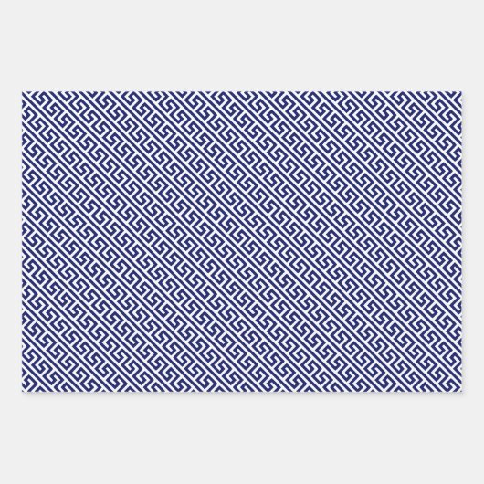 Diagonal griechisches Schlüsselmuster und Hintergr Geschenkpapier Set (Vorderseite 3)