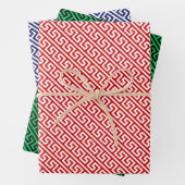 Diagonal griechisches Schlüsselmuster und Hintergr Geschenkpapier Set (Beispiel)