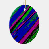 Diagonal Grün Blau Lila und Schwarz Abstrakte Kuns Keramik Ornament (Rechts)