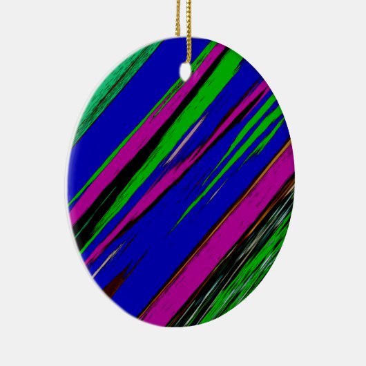 Diagonal Grün Blau Lila und Schwarz Abstrakte Kuns Keramik Ornament (Rechts)