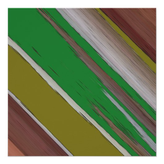 Diagonal grün und braun Abstrakt Poster (Vorderseite)