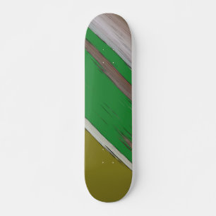 Diagonal grün und braun Abstrakt Skateboard