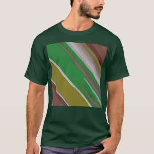 Diagonal grün und braun Abstrakt T-Shirt