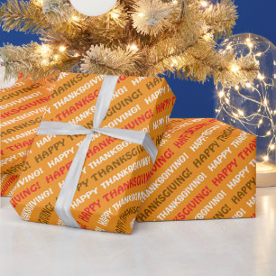 Diagonal Happy Thanksgiving Wrapping Paper Geschenkpapier