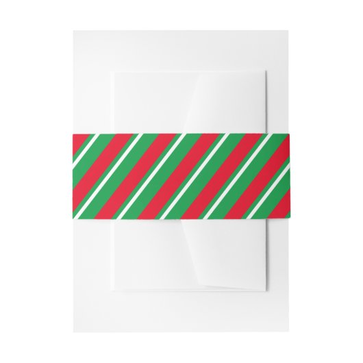 Diagonal Holiday Candy Cane Streifen Einladungsbanderole (Vorderseite Beispiel)