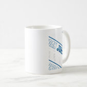 Diagonal Jordan Pattern Camouflage Pattern Blue Ca Kaffeetasse (VorderseiteRechts)