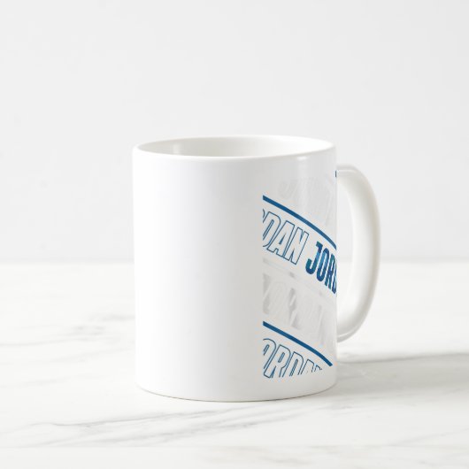 Diagonal Jordan Pattern Camouflage Pattern Blue Ca Kaffeetasse (VorderseiteRechts)