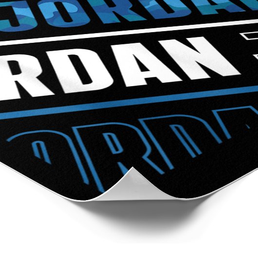 Diagonal Jordan Pattern Camouflage Pattern Blue Ca Poster (Ecke)