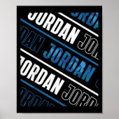 Diagonal Jordan Pattern Camouflage Pattern Blue Ca Poster (Vorne)