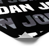 Diagonal Jordan Pattern Design Geschenk Gray Camou Poster (Ecke)