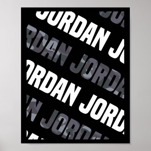 Diagonal Jordan Pattern Design Geschenk Gray Camou Poster (Vorne)