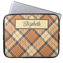 Diagonal Kariert - orange, schwarz Pfirsichfarben 