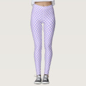 Diagonal Lavendel und Weiße Tafel Leggings (Vorderseite)